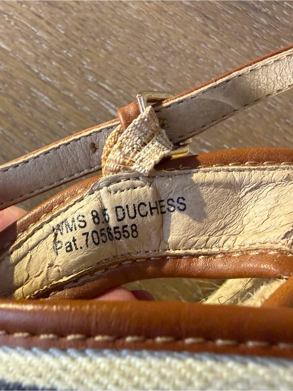 Women’s Brown Leather & Navy Striped Espadrille Sandals